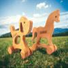 Personalized Set of 2 Wooden Animal Push Toys Gift for Kids, Customizable Puppy Dog & Horse Toy Birthday Gifts for Toddlers, Montessori Wood Animal Sensory Toys Skill And Motor Development, Push Toy view 2
