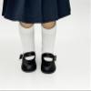 18 inch Doll Outfit-School Plaid Jumper include Blouse and Hair Accessory/Add on Option: Sock and Shoe (Doll is not included) (Pleated Skirt Set,WhiteSock,Matte Black Shoe, Solid Navy) view 3