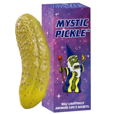 Mystic Pickle - Magic Fortune Teller with +100 Witty Responses - Unveiling The Briny Secrets of The Universe - Endless Entertainment with Friends, Family, Classroom Students - Best Novelty Gag Gift!