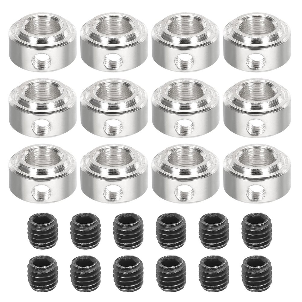 MECCANIXITY 12Pcs RC Airplane Landing Gear Stopper 304 Stainless Steel 5.1mm(0.2") Plane Wheel Collar for RC Airplane Model Remote Aircraft