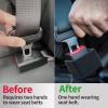 2 Pack Silicone Seat Belt Buckle Holder, Seat Belt Buckle Booster for Kids, Durable Silicone Material, Easy Access to The Buckles of Rear Seats, Car Accessories, Suitable for Most Car Models (Black) view 3