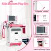 Playhiland Pink Doctor Kit for Toddlers 3-5, Pretend Doctor Play Set with Cart, Stethoscope and Thermometer, Doctor Kit for Kids 6-8, Role Play Medical Toys Christmas Birthday Gift for Girls Boys view 4