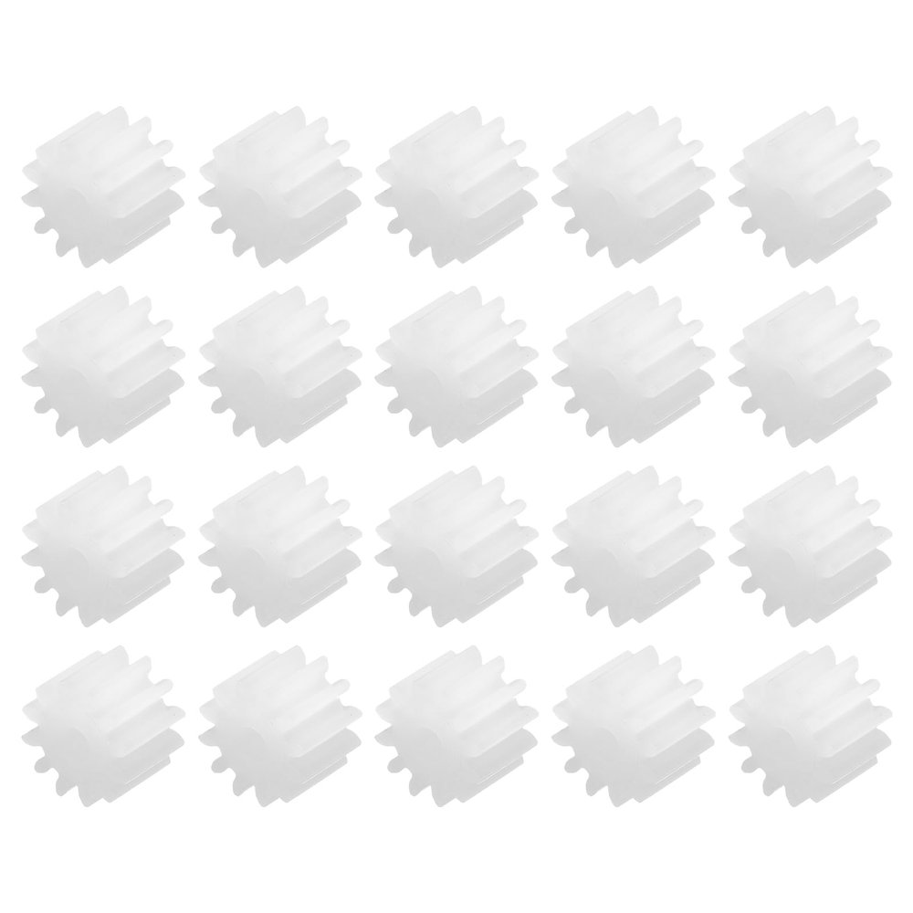 MECCANIXITY 20Pcs Plastic Gears 12 Teeth Plastic Shaft Gears Model 122AA Reduction Gear for RC Car Model DIY Robot,White Module 0.5