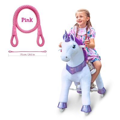 PonyCycle Ride on Unicorn Toys E413 with Pink Rein Size 4 for Age 4-8