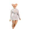 1/12 Scale Female Clothes,Female Stretch Tight Open Chest Sweater Bottoming Shirt Clothing for 6inch Action Figure Body (White) view 1