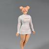 1/12 Scale Female Clothes,Female Stretch Tight Open Chest Sweater Bottoming Shirt Clothing for 6inch Action Figure Body (White) view 3