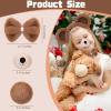 4 PCS Bear Costume Accessories Set Bear Ears Headband And Tail Bear Nose Bowtie Boys Girls Hairband Hair Accessories for 101 Day Christmas Halloween Cosplay Animal Dress up Birthday Party, Brown view 3