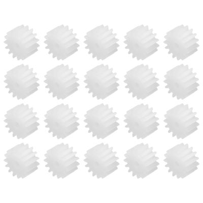 MECCANIXITY 20Pcs Plastic Gears 15 Teeth Plastic Shaft Gears Model 152AA Reduction Gear for RC Car Model DIY Robot,White Module 0.5