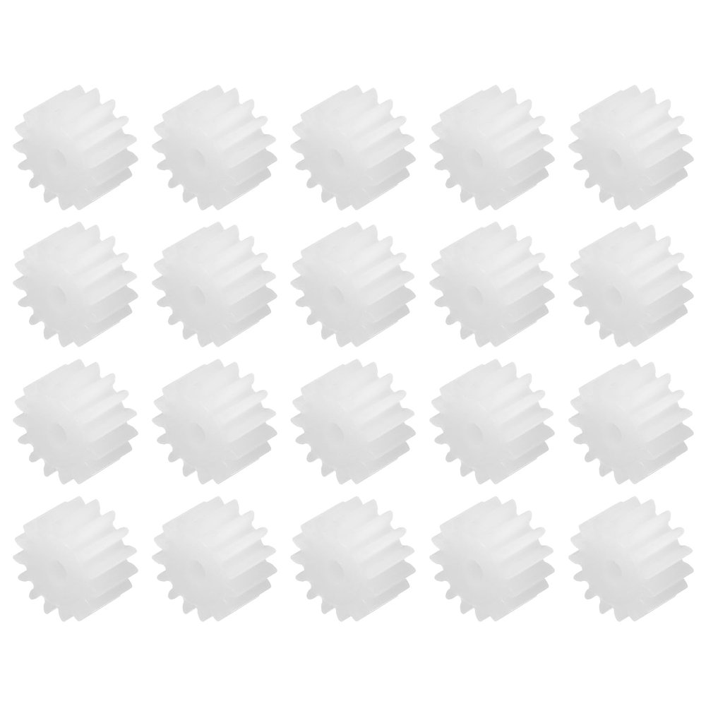 MECCANIXITY 20Pcs Plastic Gears 15 Teeth Plastic Shaft Gears Model 152AA Reduction Gear for RC Car Model DIY Robot,White Module 0.5