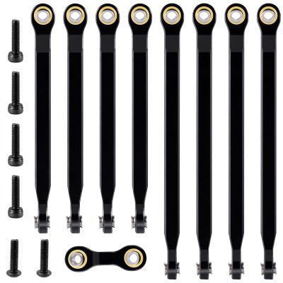 SWX 9Pcs RC Link Rod Chassis Linkage Set Aluminum Completed Tie Rod Compatible with 1/16 TRX Mini E-Revo Upgrade Parts