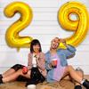 PIGETALE 40 Inch Gold Large Numbers Balloons 0-9, Giant Number 9 Digit Helium Balloons Foil Mylar Big Number Balloons for 19 29 39 89 Birthday Party Engagement Wedding Anniversary Supplies Decoration view 3