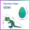 Easter Eggs Filled with Dinosaur Toys, 3D Printed Animals Mystery Crystal Dragon Egg with Articulated Tyrannosaurus Rex, Easter Basket Stuffers Fidget Toy for Adults Kids, Home Office DecorBlueGreen view 3