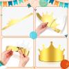 Nezyo 360 Pcs Paper Crowns Bulk King and Princess Crown Hats for Boys Girls Adults Birthday Celebration Supplies Baby Shower Photo Props(Gold) view 3