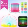 8 Pack Glow Coil Spring Toy, Mini Springs Rainbow Magic Fidget Toys for Kids Boys Girls, Glow in the Dark Party Favors, Projection Star Night Light toy Carnival Prize, Pinata Fillers for Toddlers view 2