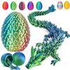 Easter Dragon Eggs with Dragon Inside, 12in 3D Printed Dragon Easter Egg,Basket Essentials Stuffers,Prefilled Easter Egg Filled with Toy,Basket Stuffers.Fidget Toy for Kid boy(LaserGreen) view 1
