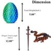 Easter Dragon Eggs with Dragon Inside, 12in 3D Printed Dragon Easter Egg,Basket Essentials Stuffers,Prefilled Easter Egg Filled with Toy,Basket Stuffers.Fidget Toy for Kid boy(LaserGreen) view 2