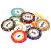 JIESITE 14 Gram Clay Poker Chips Monte Carlo Poker Chips Casino Grade Poker Chip for Texas Hold'em, Blackjack Poker Games Pack of 50 Pieces($5000 Pink) view 2