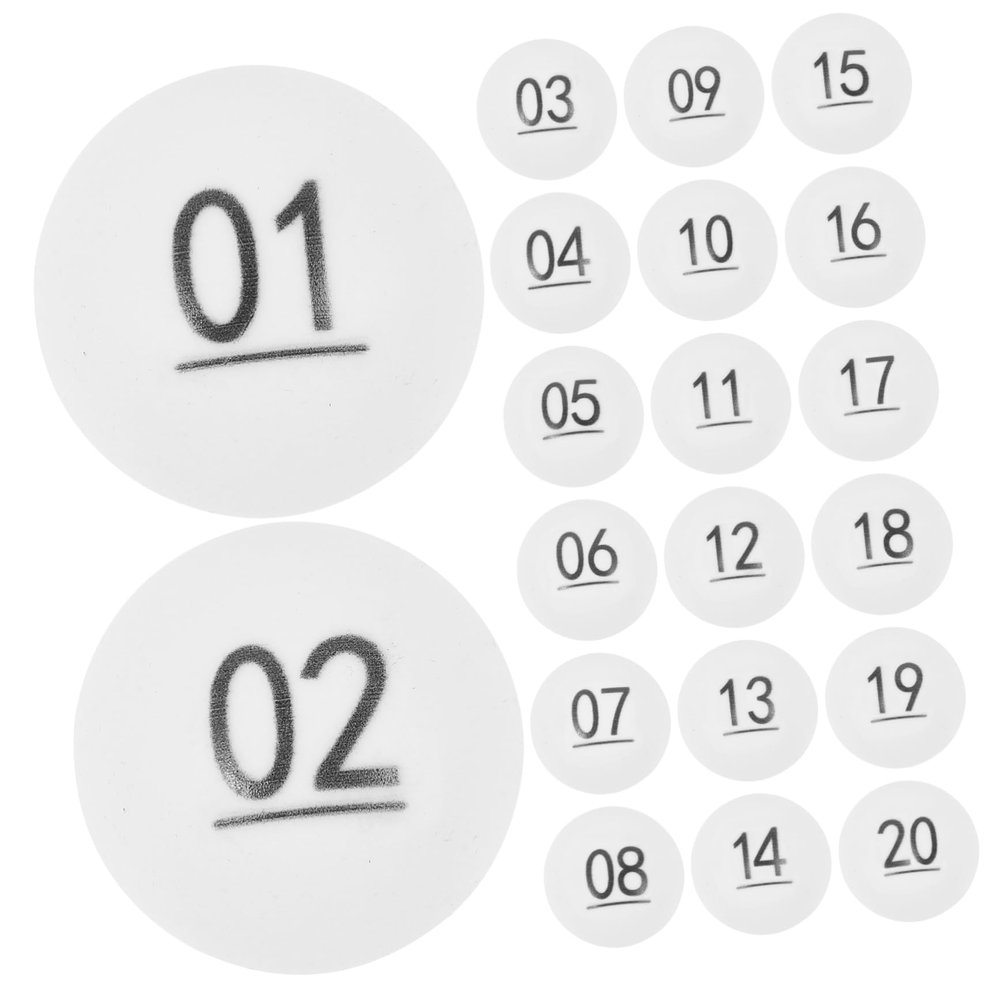 COLLBATH 50pcs Raffle Balls Bingo White Balls Non-fading Numbers for Celebrations Events Party Games
