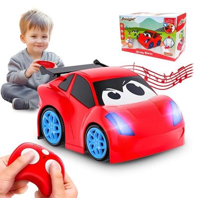 AEROQUEST Remote Control Car, RC Car Toy with Lights and Sounds for Boys, Girls and Toddlers Ages 1-3 2-4 4-7 & 3 Years Old