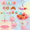 Viwulute Afternoon Tea Toys Set Pretend Play Food Toys for Toddler Girls, Party Tea Playset Toy Gifts for 3 4 5 6 Year Old Girl Boy Kids Toddlers view 3