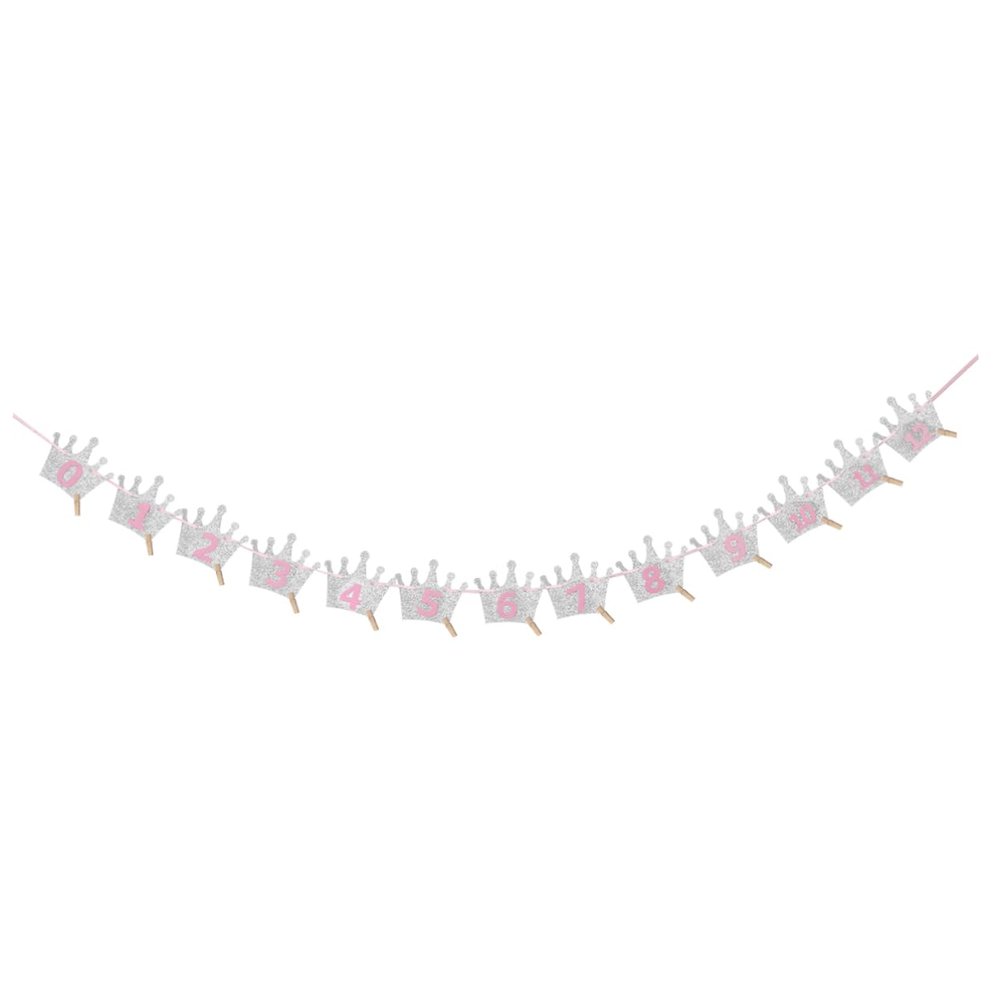 KOMBIUDA Happy Birthday Party Latte Art Banner 3m Long Decorations 12 Clips for Photo Display