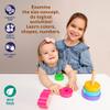 Kids Hits Stack and Play Monkey  Wooden Stacking Ring Toy with Numbers, Shapes & Colors  Montessori Learning Toy for Toddlers Ages 1+ view 4