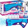 PoppinColorz Spectra Rechargeable Color Bubbles Blaster with 1 Pink, 1 Blue and 4 Clear Bubble Solutions Made in The USA, Double-Barrel Light-Up - No Dipping Necessary - Easy Click Trigger view 1
