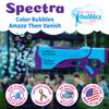 PoppinColorz Spectra Rechargeable Color Bubbles Blaster with 1 Pink, 1 Blue and 4 Clear Bubble Solutions Made in The USA, Double-Barrel Light-Up - No Dipping Necessary - Easy Click Trigger view 2