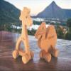 Personalized Push Wooden Toy Giraffe and Camel as Birthday Gift for Toodlers, Christmas Gift for Kids 2-Pcs Push Wooden Toy Animal Set, Montessori Wooden African Animal Push Toy With Wheels view 2