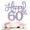 LASKYER Happy 60th Birthday Decorations,60th Birthday Purple Rhinestone Cake Topper - Cheers to Sixty Years Old Bday Party Metal Sparkly Cake Centerpieces Sign. view 1