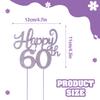 LASKYER Happy 60th Birthday Decorations,60th Birthday Purple Rhinestone Cake Topper - Cheers to Sixty Years Old Bday Party Metal Sparkly Cake Centerpieces Sign. view 3