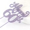 LASKYER Happy 60th Birthday Decorations,60th Birthday Purple Rhinestone Cake Topper - Cheers to Sixty Years Old Bday Party Metal Sparkly Cake Centerpieces Sign. view 4