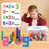 Jenaai 300 Pcs Linking Cubes with Storage Box, Colorful 2cm Math Counting Blocks, Stem Classroom Manipulatives, Back to School Gifts for Preschool Homeschool Teacher Kids(Blue) view 3