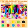 Jenaai 300 Pcs Linking Cubes with Storage Box, Colorful 2cm Math Counting Blocks, Stem Classroom Manipulatives, Back to School Gifts for Preschool Homeschool Teacher Kids(Blue) view 4