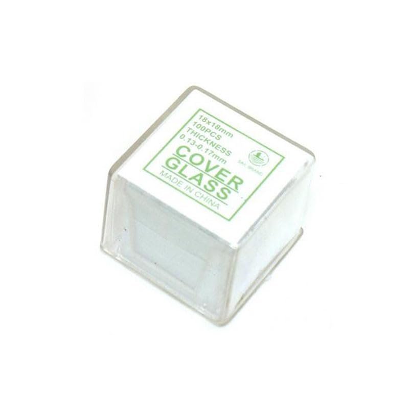 20x20mm 18X18mm 100pcs/1 box Microscope cover glass coverslips, microscope accessories, Transparent (Size : 18mmx18mm)