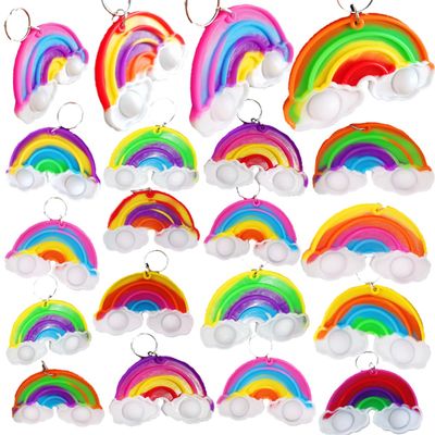 100 Packs Bulk Rainbow Push Fidget Bubble Mini Pop for Adult Kids,Birthday Party Favors Supplies Classroom Students Bubble Prize