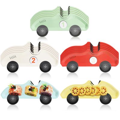 Chivertion 25 Pack Vintage Race Car Plates Disposable Paper Number 1-5 Birthday Plates Racing Car Party Decorations for Tableware Baby Shower Birthday Party Supplies