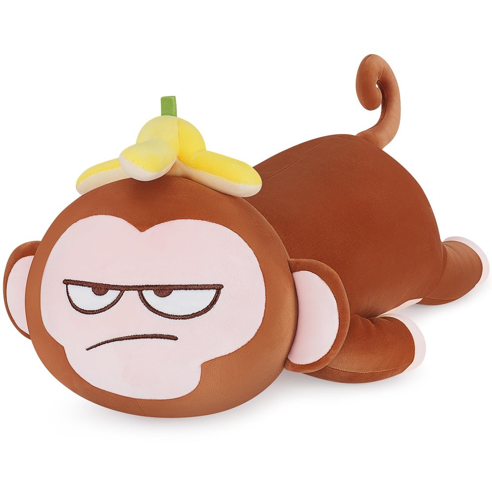Achwishap Banana Monkey Plush Pillow,Monkey Stuffed Animal Plush Toy,Cute Plushies Banana Monkeys Kawaii Pillow,Lovely Monkeys Hugging Pillow Gifts for Kids Adults Birthday(20Brown)