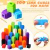 Jenaai 100 Pcs Linking Cubes Plastic Math Cubes Manipulative Counting Blocks STEM Snap Blocks Connecting and Counting for Early Math and Construction, Homeschool Preschool Supplies(Classic) view 2