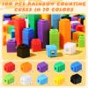 Jenaai 100 Pcs Linking Cubes Plastic Math Cubes Manipulative Counting Blocks STEM Snap Blocks Connecting and Counting for Early Math and Construction, Homeschool Preschool Supplies(Classic) view 4