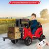 12V Kids Ride on Forklift Car, Toddles Electric Construction Car with Remote Control, Lifting Fork and Pallet, Low-Power Alarm, Music, USB and MP3 Player for Boys Girls, Red view 3