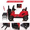 12V Kids Ride on Forklift Car, Toddles Electric Construction Car with Remote Control, Lifting Fork and Pallet, Low-Power Alarm, Music, USB and MP3 Player for Boys Girls, Red view 4