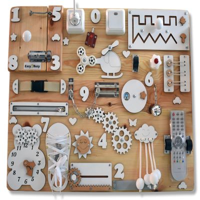 Toddler Busy Board 1 2 3 Year Old, First Birthday Gift, Sensory Activity Board Montessori Toys, Dementia board Busy Boards Parts Fidget toy