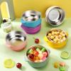 Nuogo 6 Pcs Stainless Steel Baby Bowls with Removable Silicone Shell 304 Toddler Bowls Kids Anti Scald Snack Container for Food Feeding, Dishwasher Safe(Vivid Color,Suction-a) view 2