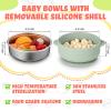 Nuogo 6 Pcs Stainless Steel Baby Bowls with Removable Silicone Shell 304 Toddler Bowls Kids Anti Scald Snack Container for Food Feeding, Dishwasher Safe(Vivid Color,Suction-a) view 3