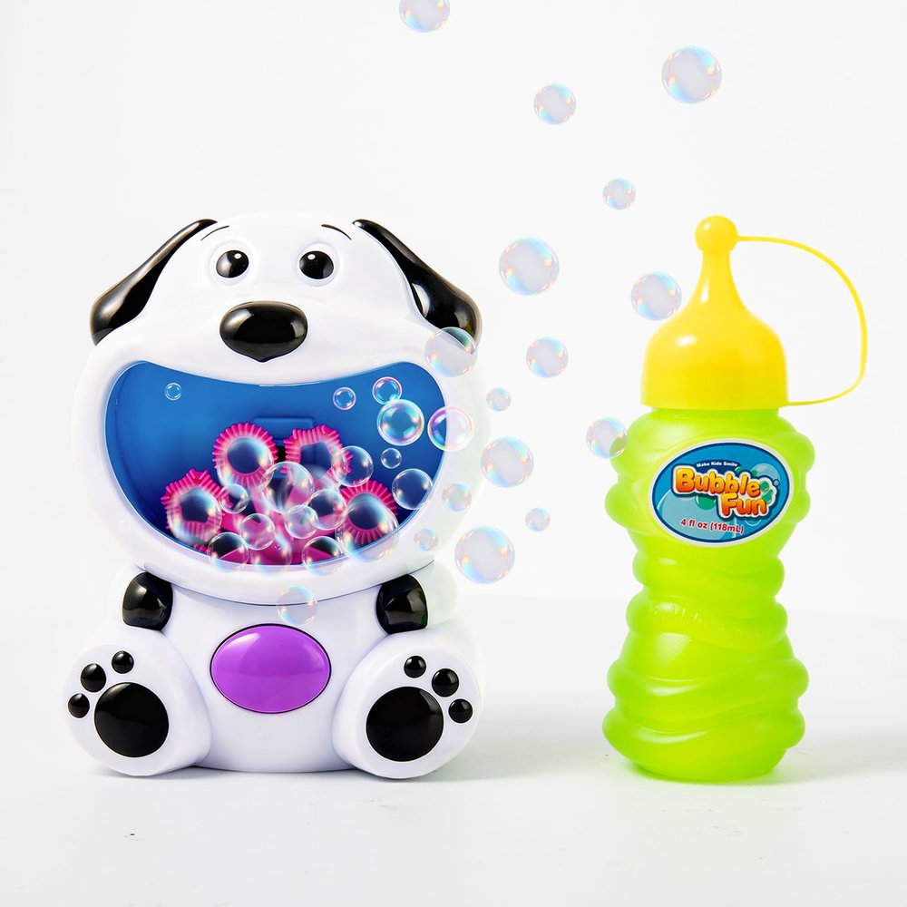 Dog Bubble Machine for Kids & Pets, Automatic Puppy Bubble Blower with 4oz Bubble Solution,Fun Dog Toys & Kids Games, Indoor/Outdoor Play, Birthday Gift, Puppy Party Favors
