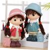 Abaodam 1pc Cute Cartoon Girl Bank Stylish Change Box for Home Decoration Creative Money Saving Pot for Boys and Girls and Adults Chic Desktop Decor view 3