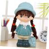Abaodam 1pc Cute Cartoon Girl Bank Stylish Change Box for Home Decoration Creative Money Saving Pot for Boys and Girls and Adults Chic Desktop Decor view 4