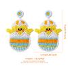 BTAKANPP Valentines Clip on Earrings Cute Style Handwoven Rice Beads Earrings Earring Hoops Set (Yellow, One Size) view 2