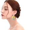 BTAKANPP Valentines Clip on Earrings Cute Style Handwoven Rice Beads Earrings Earring Hoops Set (Yellow, One Size) view 4